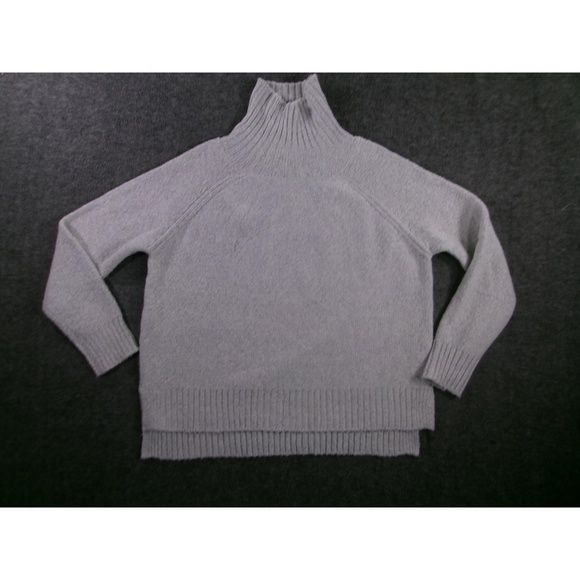 Mia Tess Sweater Women Small Light Grey Ribbed Turtleneck Cozy Causal Lounge - Picture 1 of 10